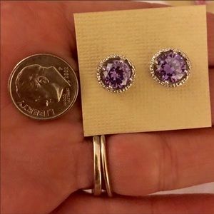 Purple Amethyst Earrings, 18kt Gold Filled